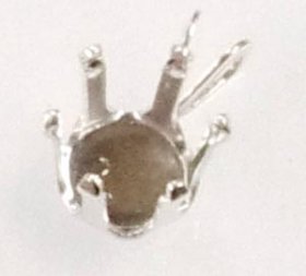 SSP8 S.S. STERLING SILVER 8MM 6-CLAW SNAP-TITE PENDANT