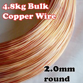 170MTS BULK LOT 2.0mm or 12G AWG or 14G SWG SOLID COPPER WIRE COIL