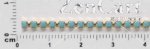 1CS 2mm TURQUOISE CRYSTAL CHAIN. PRICED PER METRE