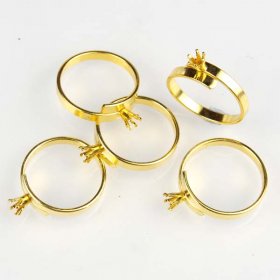 FREE83 5 pcs Adjustable Ladies Rings takes 4mm faceted stone