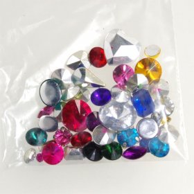 FREE76 Various Sizes Acrylic Crystal Assorted Colours