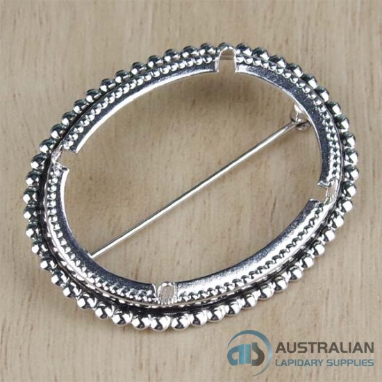 1BRS 40x30 Claw Mounting BROOCH STERLING SILVER - Click Image to Close