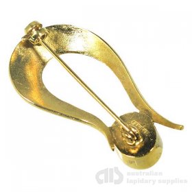 DL123 10x8 Hard Gold Plated Solid Sterling Brooch