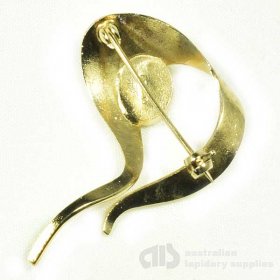 DL125 10X8 HARD GOLD PLATED SOLID STERLING BROOCH