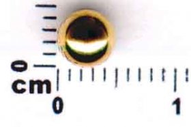 8BE/1 5MM RD. 1/2 HOLE GOLD METALIZED PLASTIC BEAD