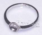 DL95 6mm to 7mm rd. Sterling Silver Rhodium Plated RING