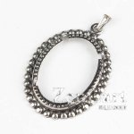 25PS 25x18 Claw Setting Pendant Sterling Silver