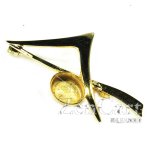 DL124 10x8 Hard Gold Plated Solid Sterling Brooch