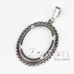 26PS 18x13 Claw Setting Pendant Sterling Silver
