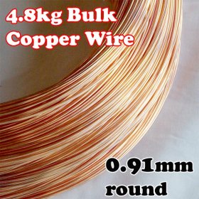 840mts BULK LOT 0.91mm 19G AWG or 20G SWG SOLID COPPER WIRE COIL