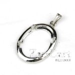 33PS STERLING SILVER PENDANT 18x13 4-Claw Setting