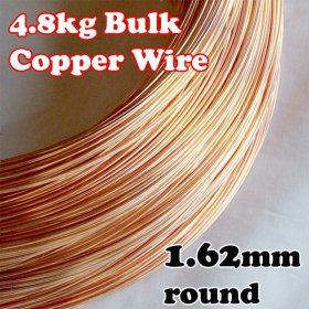 250MTS BULK LOT 1.62mm or 14G AWG or 16G SWG SOLID COPPER WIRE COIL