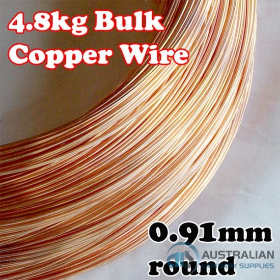 840mts BULK LOT 0.91mm 19G AWG or 20G SWG SOLID COPPER WIRE COIL
